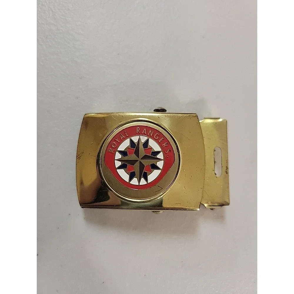 Royal‎ Rangers Belt Buckle Goldtone Vtg Metal